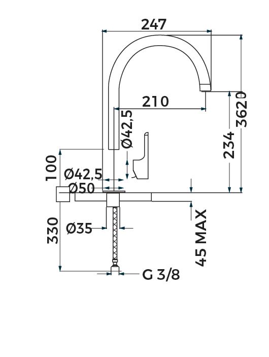 Mitigeur évier Alterna Design bec Rond