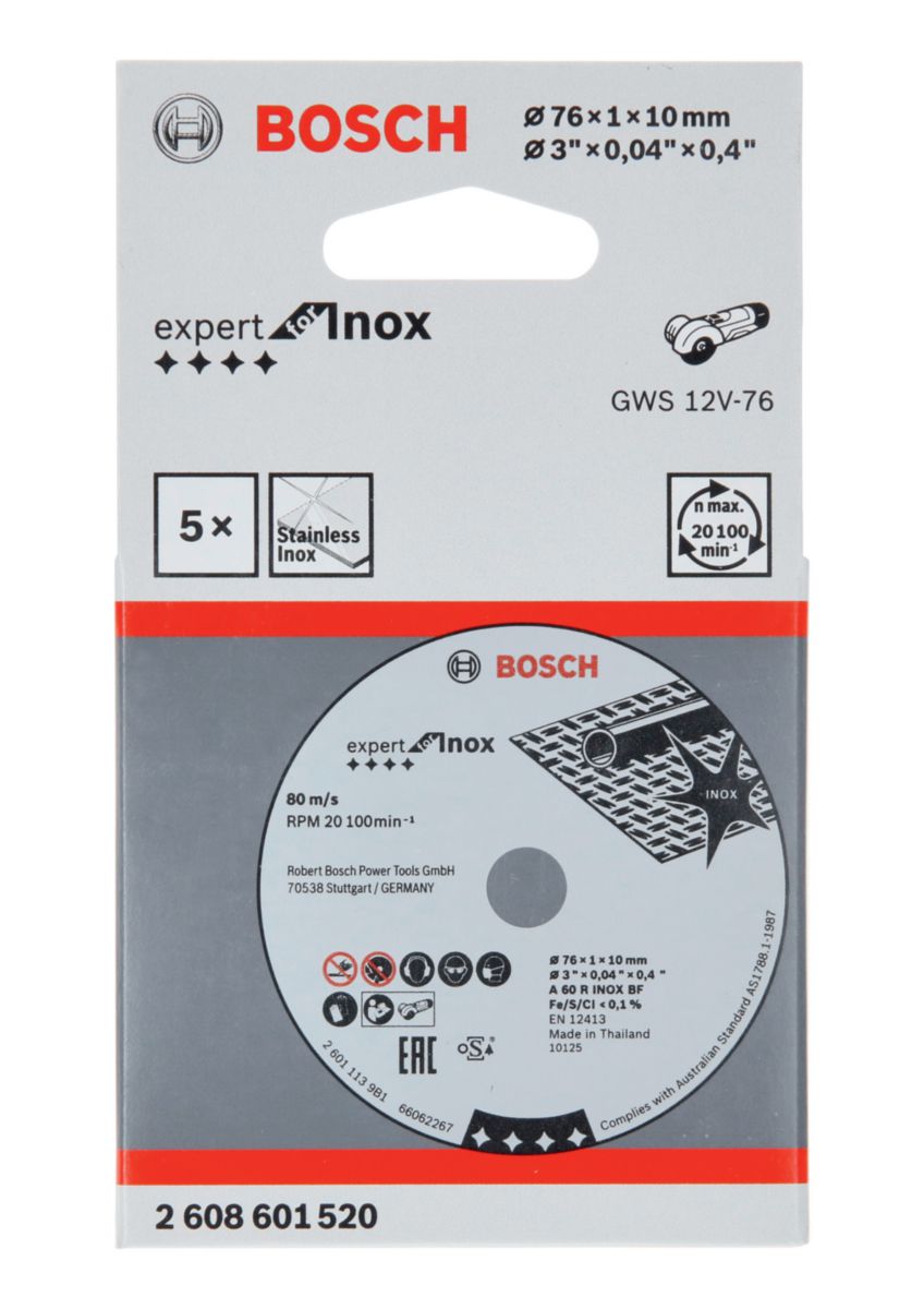 Disque à tronçonner Expert For Inox - Ø 76 mm - lot de 5 pcs