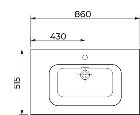 Plan de toilette Alterna All Day 86 cm en céramique