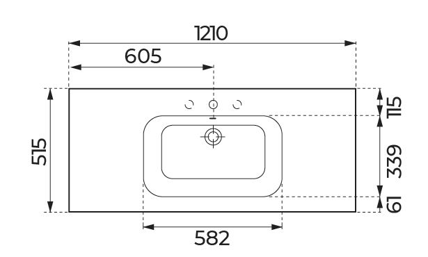 Plan de toilette Alterna All Day 120 cm vasque centrée en céramique