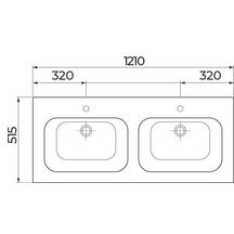 Plan de toilette Alterna All Day 120 cm double vasque en céramique