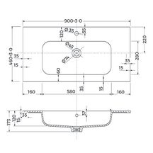 Plan vasque centrée ALTERNA PLENITUDE en synthèse L90 cm