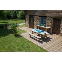 Terrasse bois lame pin rouge du Nord Grip - traité classe 4 vert - 27x145 - 4,20 m