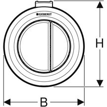 Déclenchement à distance Geberit type 01, pneumatique, pour rinçage double touche, poussoir apparent blanc alpin réf 116048111