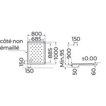 Receveur extra-plat Seducta 2 - grès blanc - 80x100x7 cm