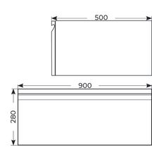 Meuble sous plan Zao - blanc - 90x50x28 cm