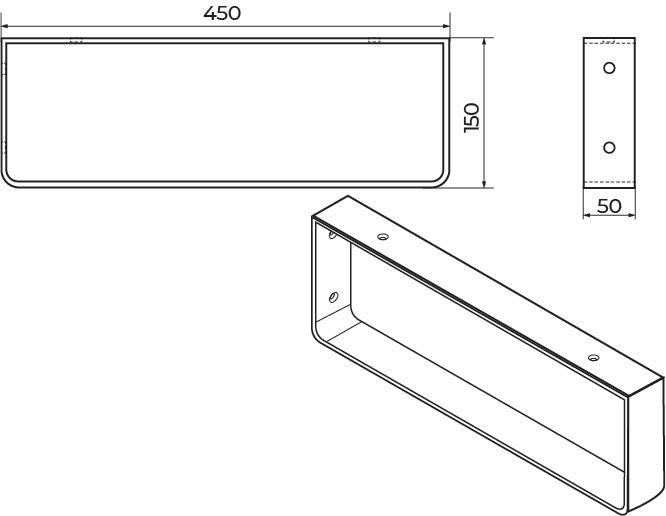 Console porte-serviette Zao - aluminium - L. 50 cm