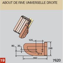 Rive universelle (3 auml) nuagé pour méga, tradi 12, standard, JPV 2, actua, actua duplex, Vauban 2 KOR M0007600