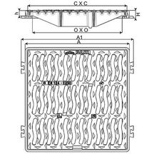 Grille plate en fonte à cadre PMR - classe C250 - 500x500 mm