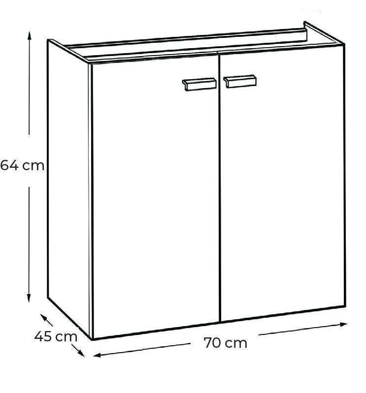 Meuble Alterna Concerto 70 cm avec 2 portes Blanc Brillant