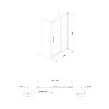 Paroi de douche Verseau 2 - accès d'angle de face - porte coulissante - 2 vantaux de 120 cm