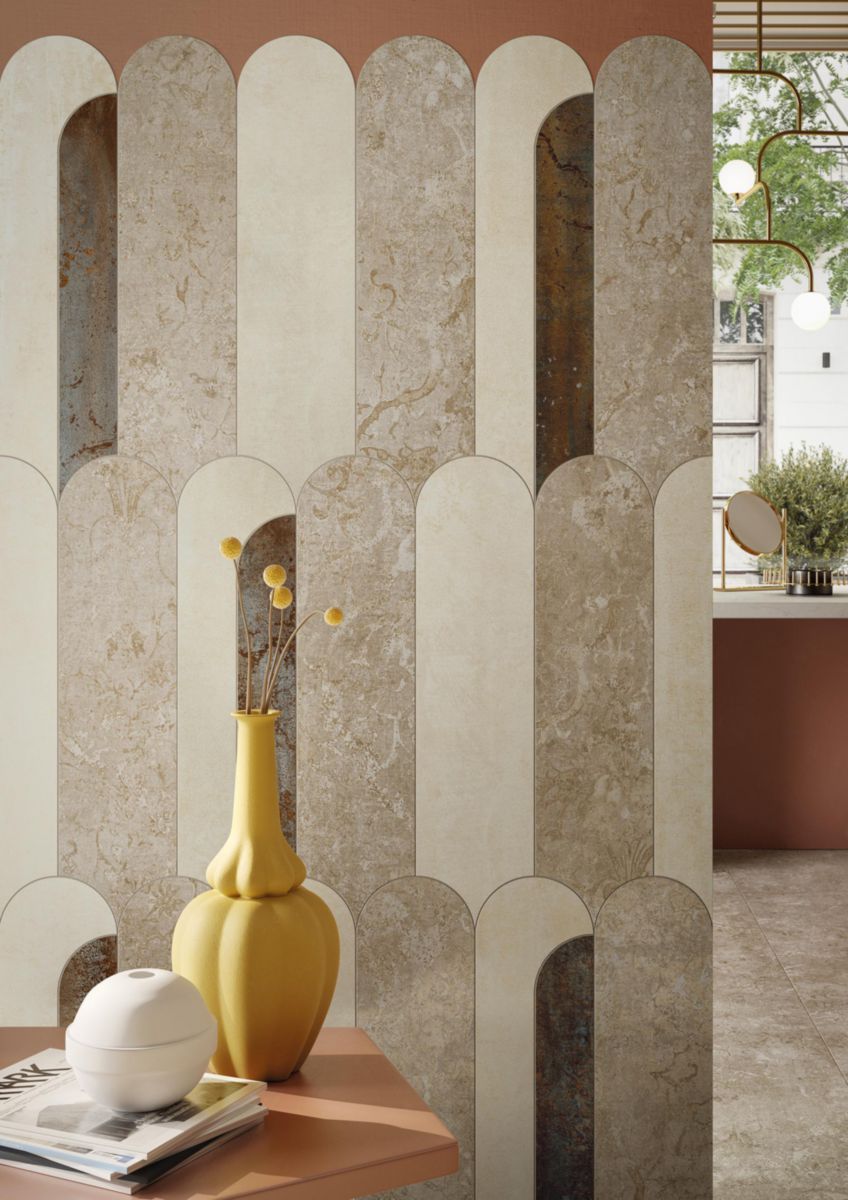 Mosaïque Modulo suite Bold - grès cérame rectifié - beige - trame 29x50 cm