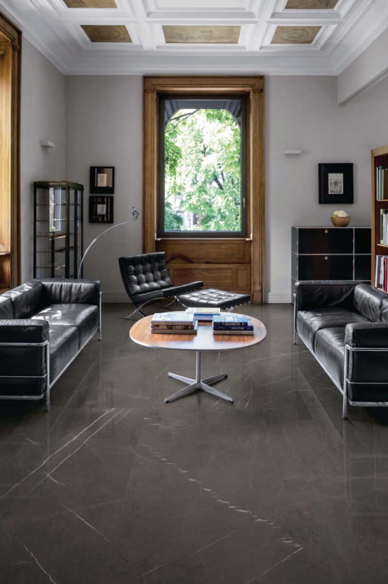 Carrelage sol/mur intérieur grès cérame Allmarble - elegant black lux rectifié - 60x120 cm