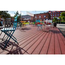 Lame terrasse bois composite Piazza One - red padouk - 25x140 mm - L. 4 m