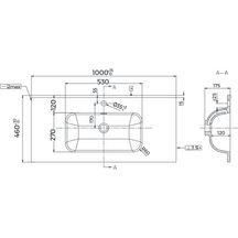 Plan Céramique 100cm Alterna Domino  Blanc 1 vasque centrée