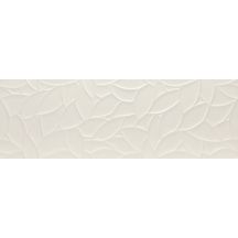 Carrelage 3D salle de bain Essenziale - faïence blanc flora 3D satin - 40x120 cm