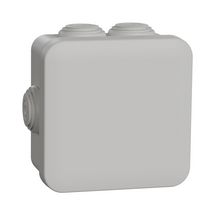 Boite de dérivation Mureva 7 entrées - plastique gris - IP55 - 80x80x45 mm - avec embouts