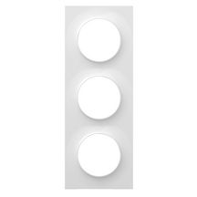 Plaque de finition pour prise murale Odace Styl - 3 postes - blanc brillant - entraxe 71 mm