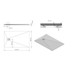 Receveur Alterna Daily'O 120 x 80 cm ardoise blanc