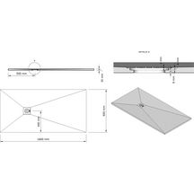 Receveur Alterna Daily'O 160 x 80 cm ardoise blanc