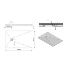 Receveur Alterna Daily'O 140 x 90 cm ardoise blanc