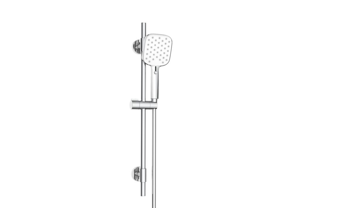 Ensemble de douche Alterna SEDUCTA 2 douchette à main carrée 130 x 130 mm 4 jets avec barre de douche inox et flexible de douche chromé