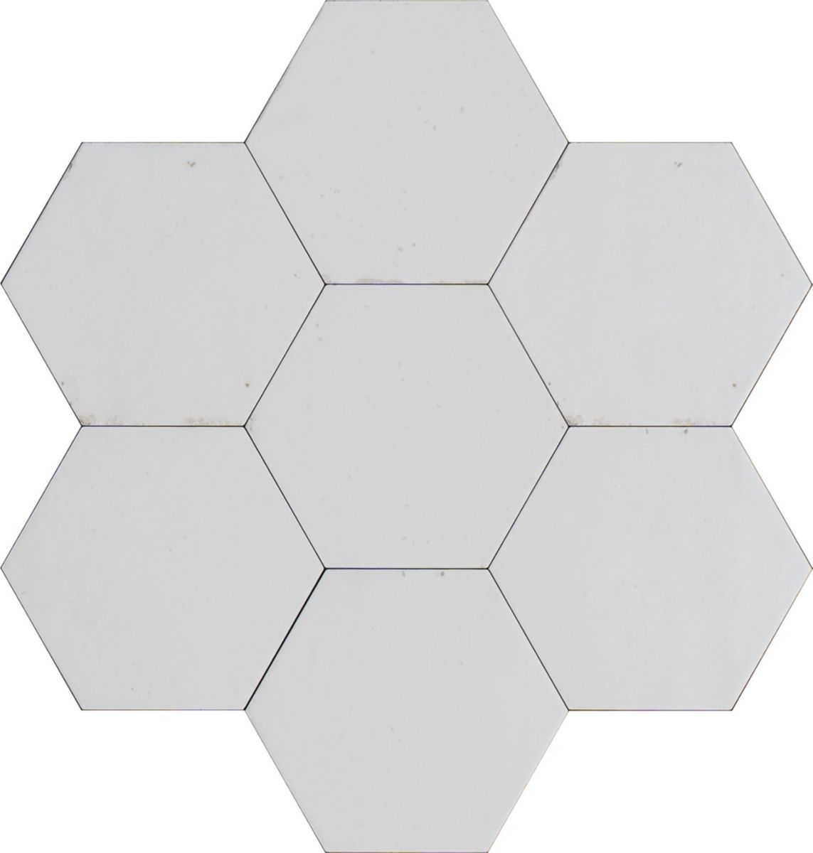 Carrelage hexagonal Lume - grès cérame émaillé - ton white lux - 21x18,2 cm - ép. 9,5 mm