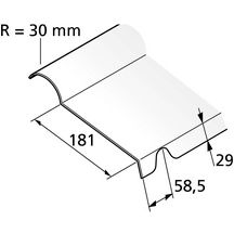 Demi-faîtière à boudin RAL 7022 pour couverture 29T 2,10m