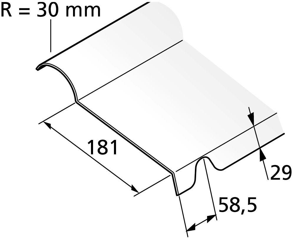 Demi-faîtière à boudin RAL 7022 pour couverture 29T 2,10m