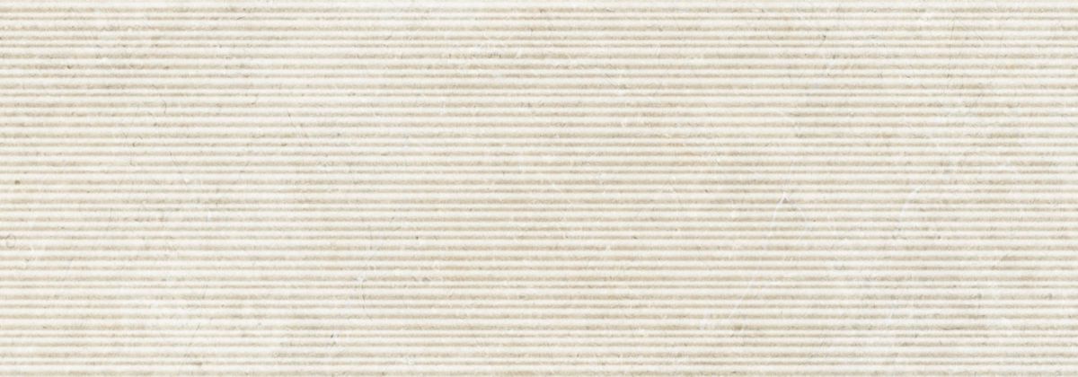 Faïence murale rectifiée Limestone Wall - décor structuré mikado 3D - ton ivory - 40x120 cm