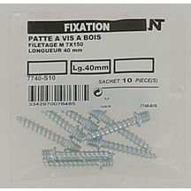 Patte à vis - filetage M7x150 - L. 40 mm - sachet de 10 pcs