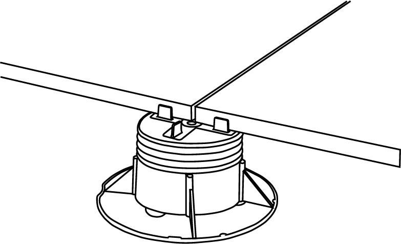 Support réglable Outdoor Plus pour pose de carreaux sur plots - H. 60-100 mm