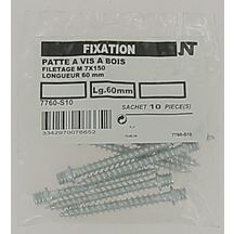 Patte à vis - filetage M7x150 - L. 60 mm - sachet de 10 pcs