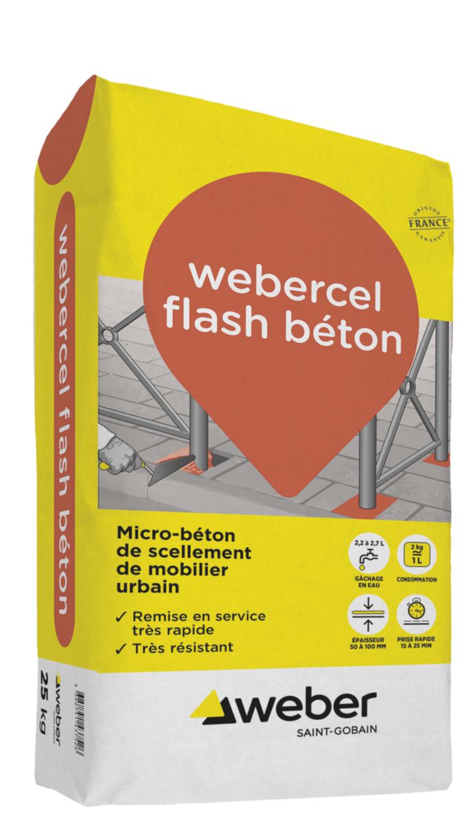 Webercel flash béton à prise rapide - sac de 25 kg