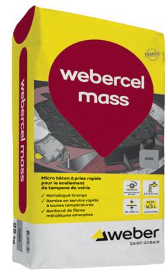 Micro-béton à prise rapide webercel mass pour scellement de voirie - gris - sac de 25 kg