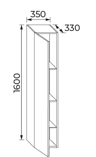 Colonne Alterna Domino - hauteur 160 cm - 1 porte - gris anthracite laqué