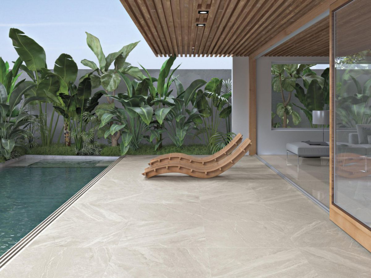 Carrelage de sol grès cérame émaillé Mainstone - oat mat rectifié - 60x120 cm