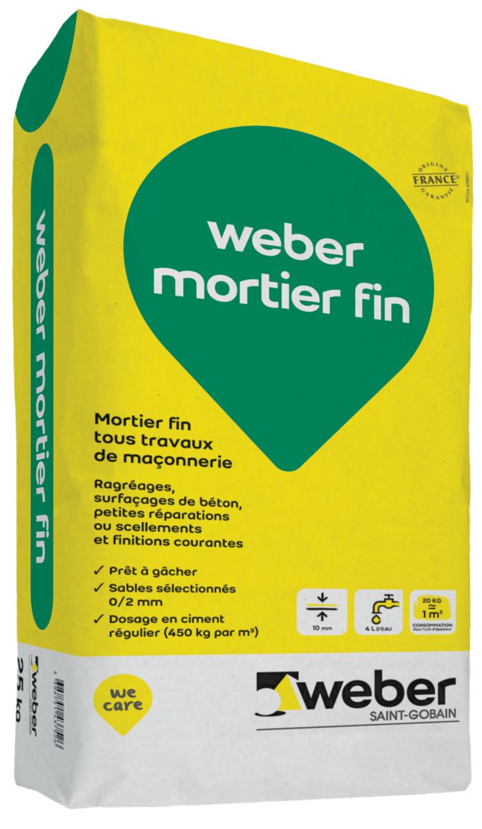 Weber mortier fin pour maçonnerie courante - sac de 25 kg