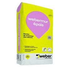 Mortier de ragréage webermur épais (ex Ravamass et Rekal) pour ép. 5 à 20 mm - sac de 25 kg