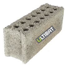 Bloc béton plein perforé Ultibat CE 2+ NF classe de résistance B80 500 x 150Xh200 mm PBA