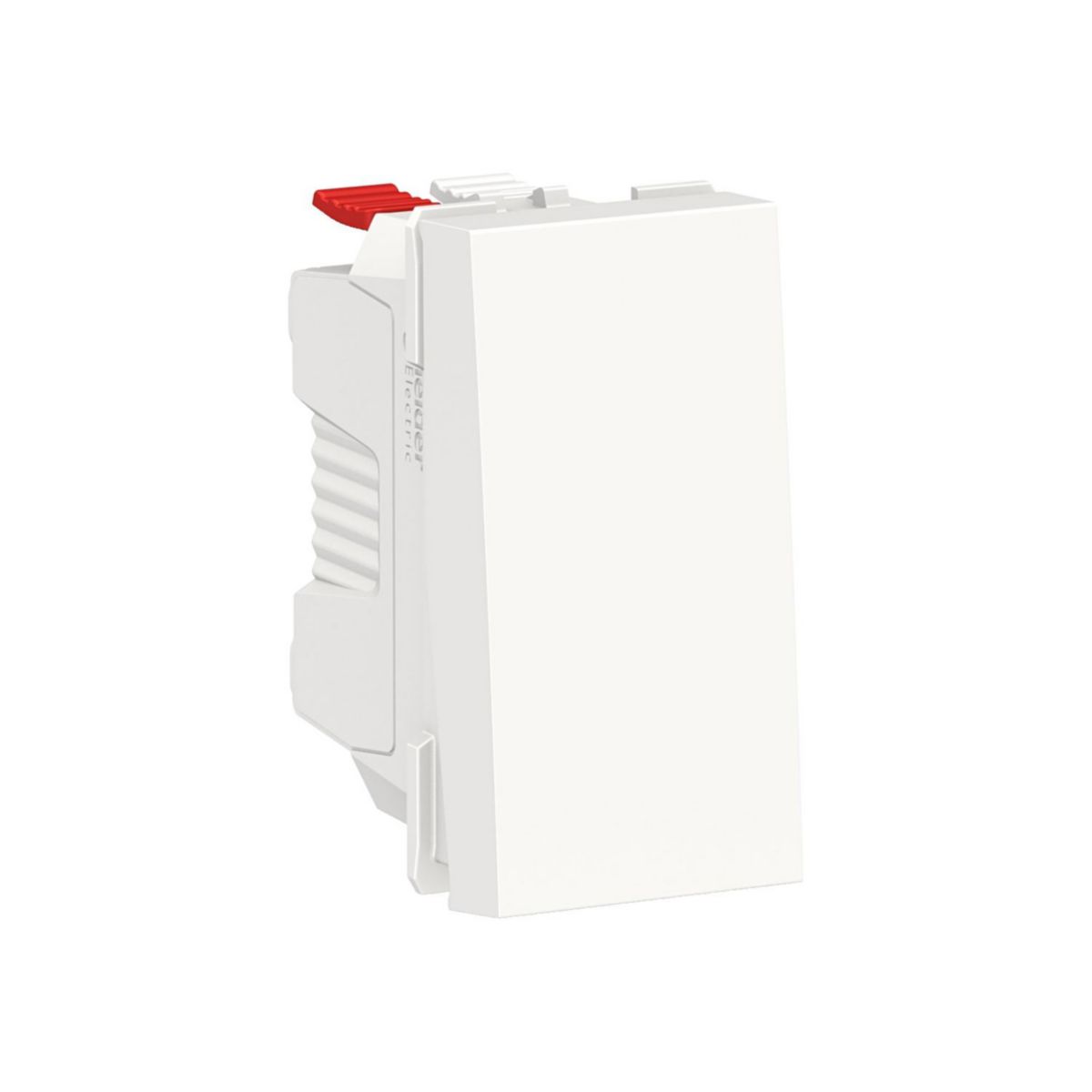 Bouton poussoir à connexion rapide Unica - 10A - blanc - 1 module