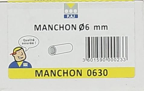 Manchon de raccord pour tige filetée - Ø 6x25 mm - boîte de 100 pcs