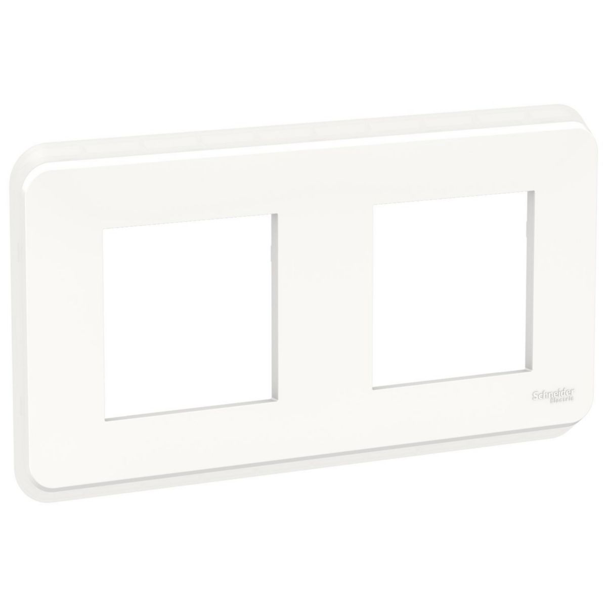 Plaque de finition Unica Pro - 2 postes - blanc