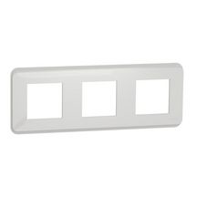 Plaque de finition Unica Pro - 3 postes - blanc