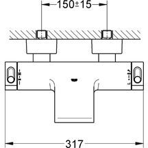 Mitigeur bain-douche thermostatique GROHTHERM 2000 C3, NF, C3/E1, chromé réf. 34466001