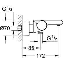 Mitigeur bain-douche thermostatique GROHTHERM 2000 C3, NF, C3/E1, chromé réf. 34466001