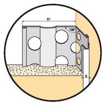 Retour de tableau perforé pour enduit gratté épaisseur 10 mm jonc PVC sable longueur 3m