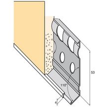 Arrêt bas perforé pour enduit gratté épaisseur 10mm jonc PVC blanc longueur 3m