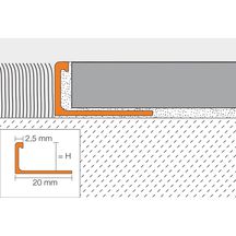 Profilé en aluminium pour revêtement de sol Schiene Basic 2,50m ABS100 Schlüter