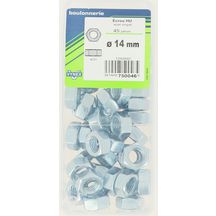 Écrou hexagonal - acier zingué - Ø 14 mm - sachet de 45 pcs